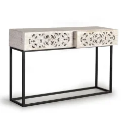 New Wohnen Vintage Konsolentisch in Holz White Wash - Anatto