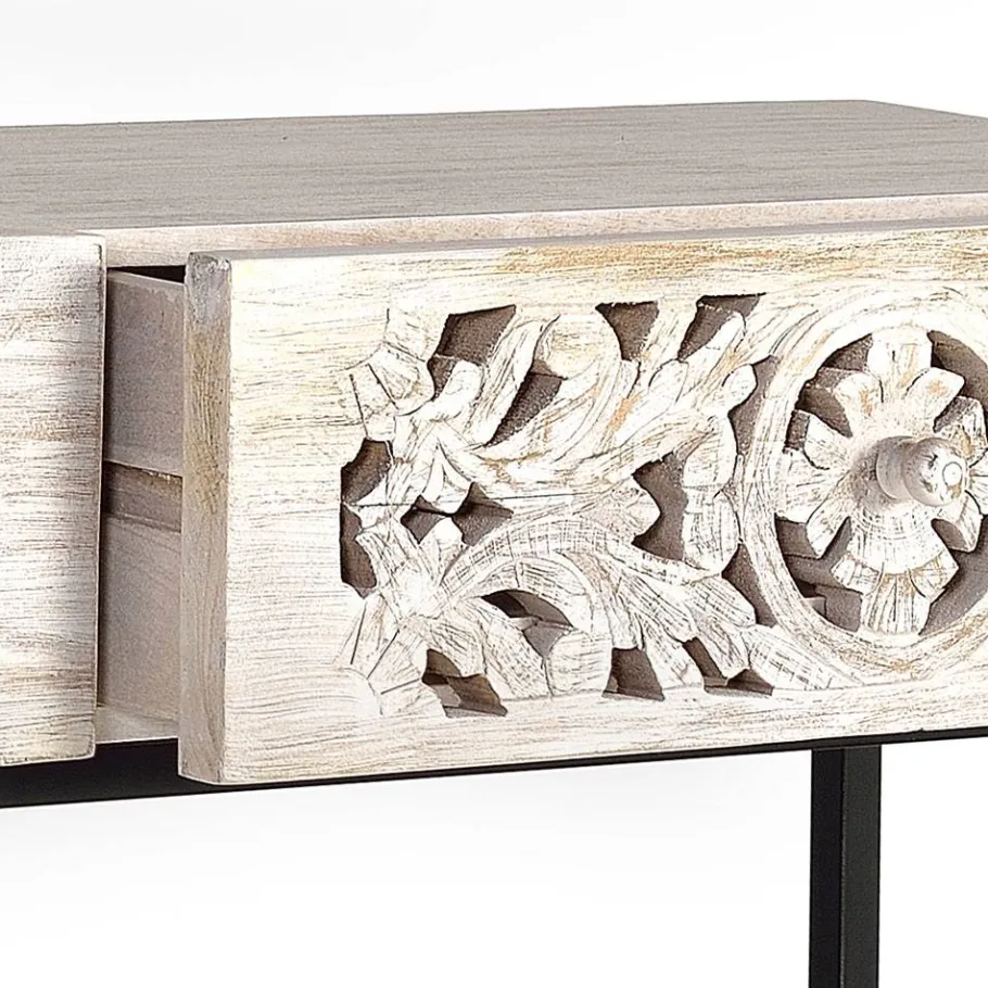 New Wohnen Vintage Konsolentisch in Holz White Wash - Anatto