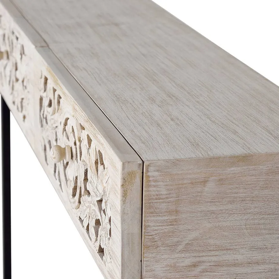 New Wohnen Vintage Konsolentisch in Holz White Wash - Anatto
