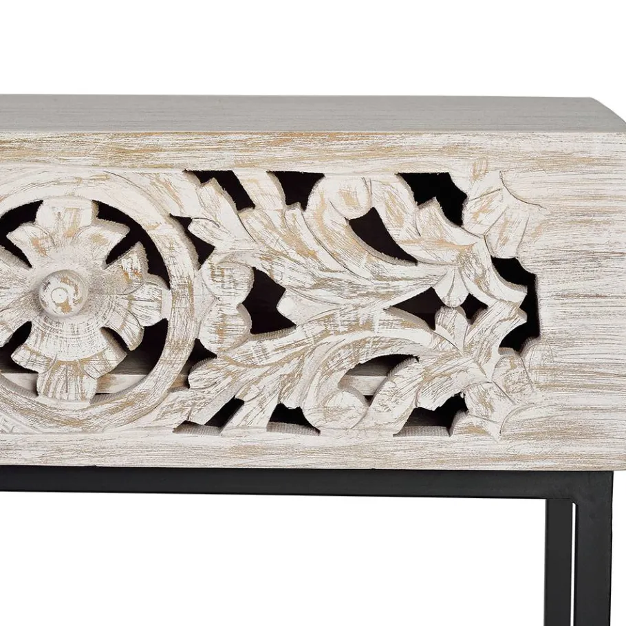 New Wohnen Vintage Konsolentisch in Holz White Wash - Anatto