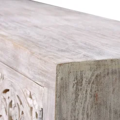 Discount Wohnen Vintage Lowboard in Mangoholz White Wash - Fudorus