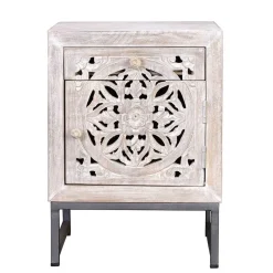 Best Wohnen Vintage Nachtschrank aus Mangoholz White Wash - Fudorus