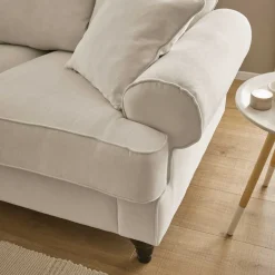 Wohnen Vintage Sofa in Beige mit Dunkelbraun - Merandes