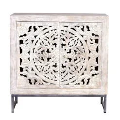 Clearance Wohnen Vintage Türen-Kommode in Holz White Wash - Fudorus