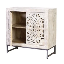 Clearance Wohnen Vintage Türen-Kommode in Holz White Wash - Fudorus