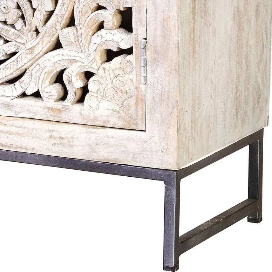 Clearance Wohnen Vintage Türen-Kommode in Holz White Wash - Fudorus