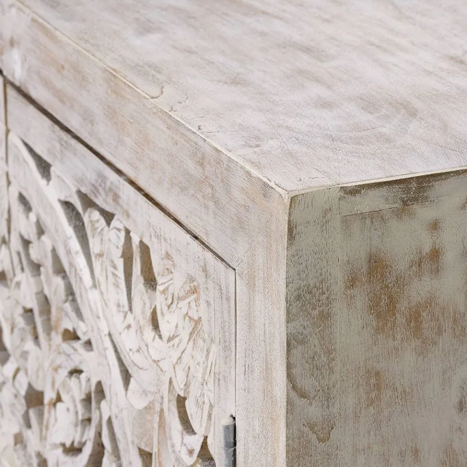 Clearance Wohnen Vintage Türen-Kommode in Holz White Wash - Fudorus