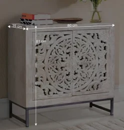Clearance Wohnen Vintage Türen-Kommode in Holz White Wash - Fudorus