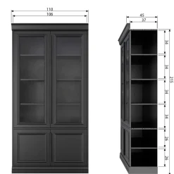 Sale Wohnen Vintage Vitrinenschrank in Schwarz - Graddos