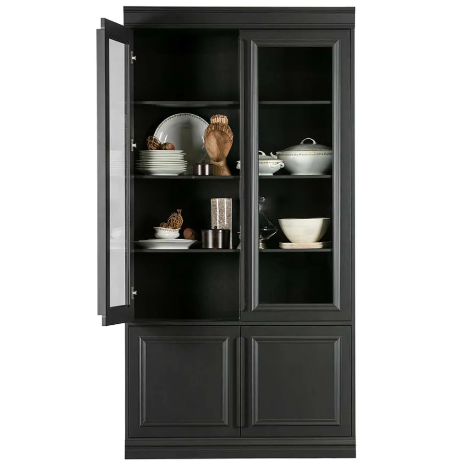 Sale Wohnen Vintage Vitrinenschrank in Schwarz - Graddos