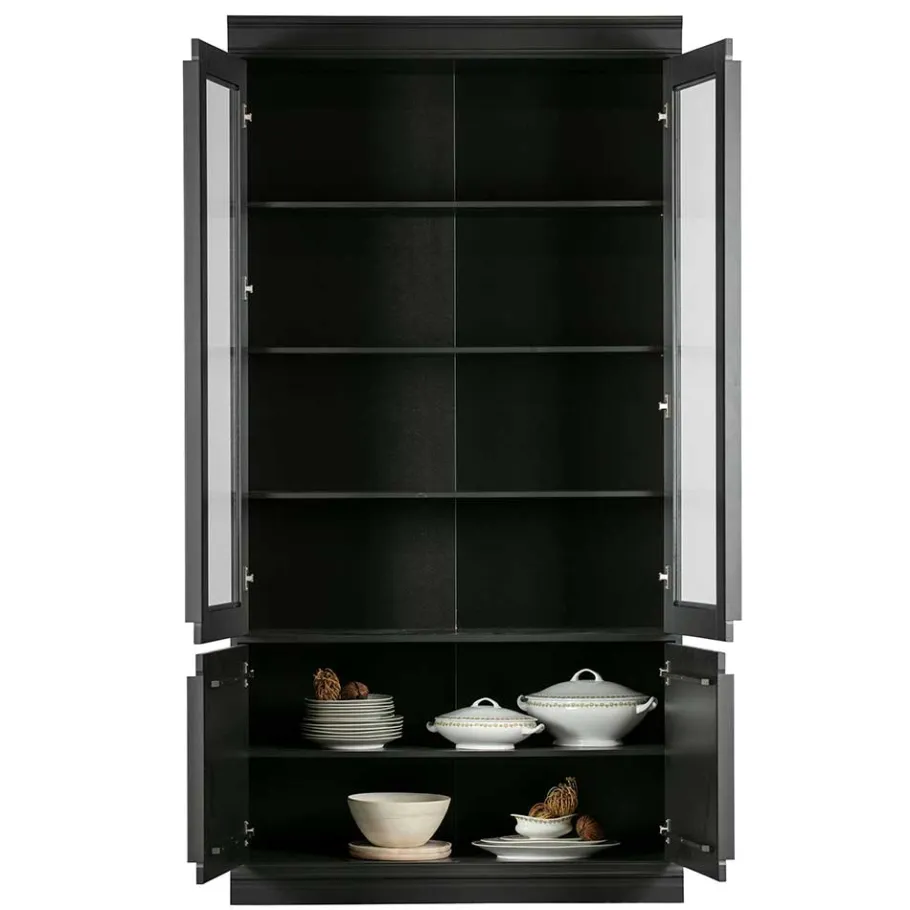 Sale Wohnen Vintage Vitrinenschrank in Schwarz - Graddos