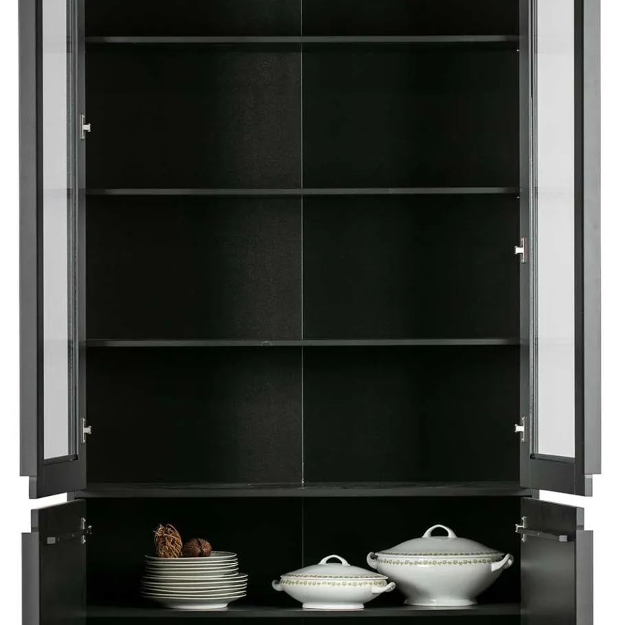 Sale Wohnen Vintage Vitrinenschrank in Schwarz - Graddos