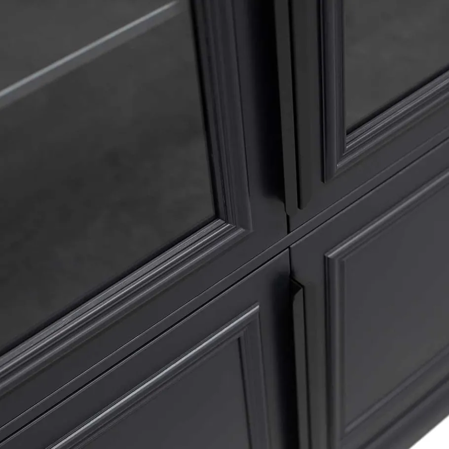 Sale Wohnen Vintage Vitrinenschrank in Schwarz - Graddos