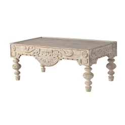 New Wohnen Vintage Wohnzimmertisch in Mangoholz White Wash - Lornas