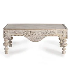 New Wohnen Vintage Wohnzimmertisch in Mangoholz White Wash - Lornas