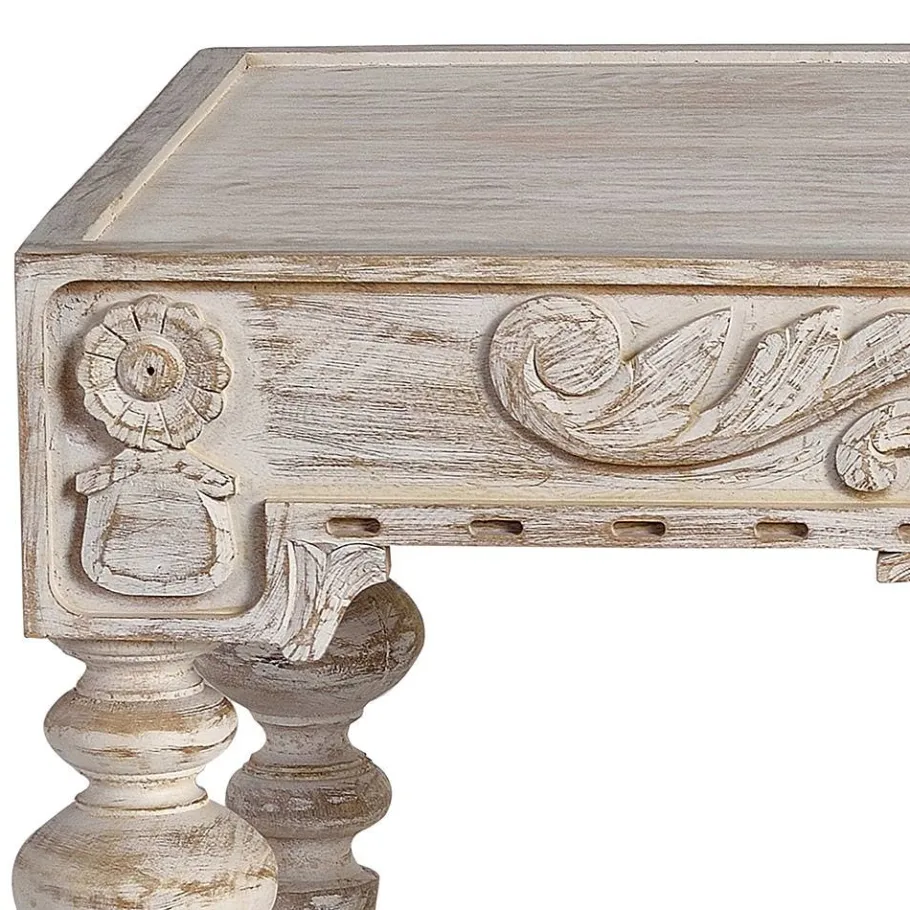 New Wohnen Vintage Wohnzimmertisch in Mangoholz White Wash - Lornas