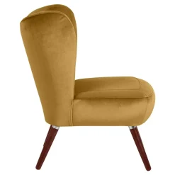 Sale Wohnen Vintagesessel aus Samtvelours in Gelb - Plexino
