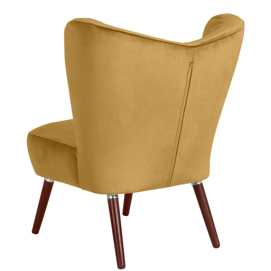 Sale Wohnen Vintagesessel aus Samtvelours in Gelb - Plexino