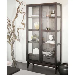 Sale Wohnen Vitrine in Dunkelbraun Eiche - Kuana