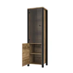New Wohnen Vitrine in Fichte verwittert Dekor - Simeona