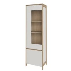 Online Wohnen Vitrine in Weiß und Eiche Dekor - Ovidio