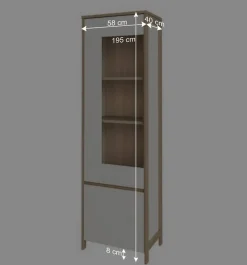 Online Wohnen Vitrine in Weiß und Eiche Dekor - Ovidio