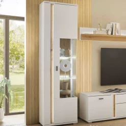 Online Wohnen Vitrine mit LED Licht und Metallgriff - Racelyn