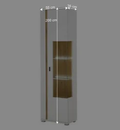 Online Wohnen Vitrine mit LED Licht und Metallgriff - Racelyn
