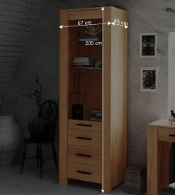 Online Wohnen Vitrine Mosniak aus Kernbuche Massivholz