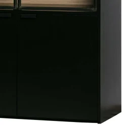 Best Wohnen Vitrinenschrank in Kiefer und Schwarz - Angoro