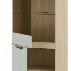Wohnen Vitrinenschrank in Mintgrün und Eiche - Armina