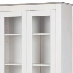 Wohnen Vitrinenschrank in Weiß mit Grau - Lucasario