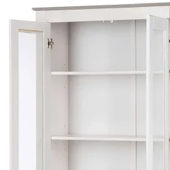 Wohnen Vitrinenschrank in Weiß mit Grau - Lucasario