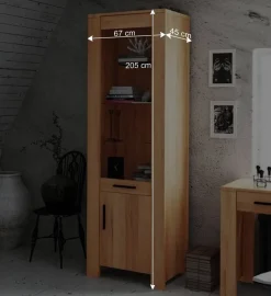 Hot Wohnen Vitrinenschrank Mosniak aus Kernbuche Massivholz