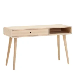 Wohnen Vollholz Schreibtisch in Eiche Bianco - Kartezi
