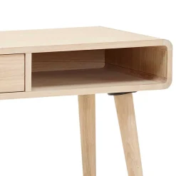 Wohnen Vollholz Schreibtisch in Eiche Bianco - Kartezi