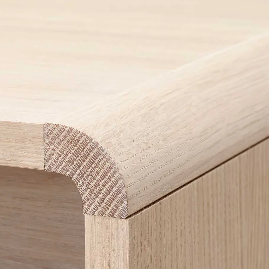 Wohnen Vollholz Schreibtisch in Eiche Bianco - Kartezi