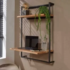Wohnen Wand Schreibtisch mit Baumkanten Platten - Vadimma