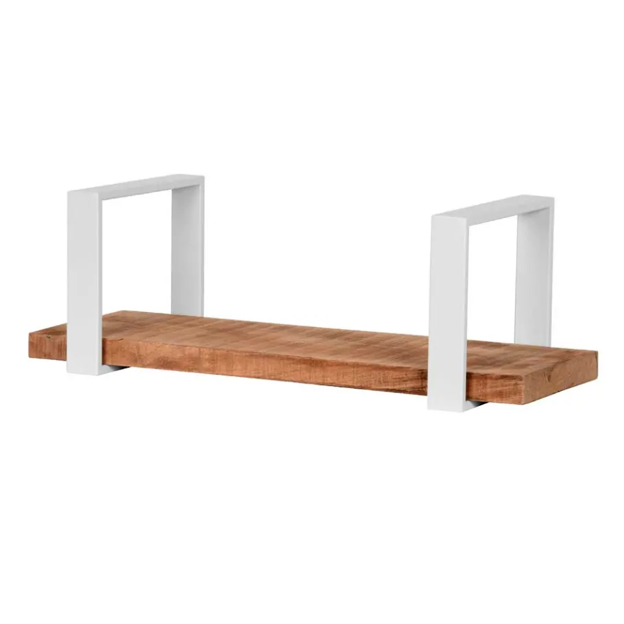 Discount Wohnen Wandboard aus Mangoholz & Metall Weiß - Siza