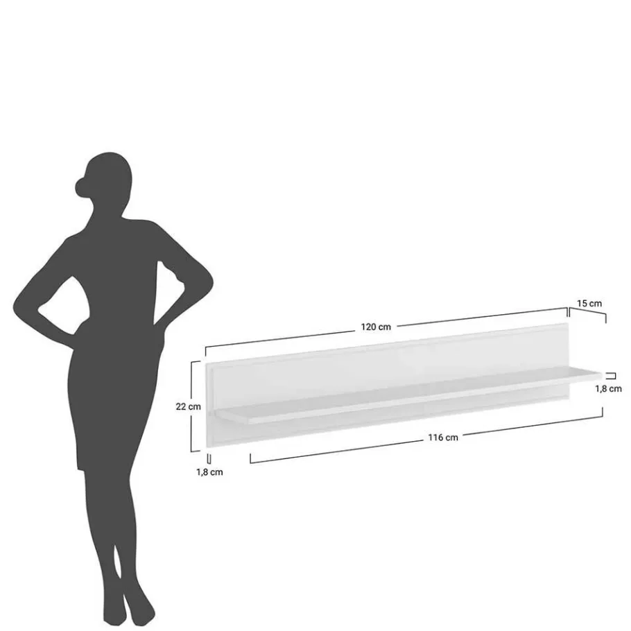 New Wohnen Wandboard in Weiß und Kiefer - Varicano