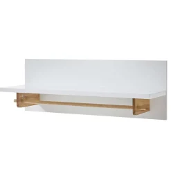 Wohnen Wandgarderobe mit Ablageboden & Holzstange - Catia