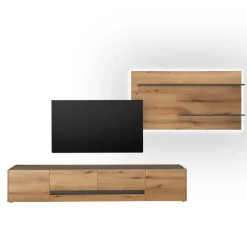 Best Wohnen Wandregal-Paneel und TV-Lowboard Set - Colomania (zweiteilig)