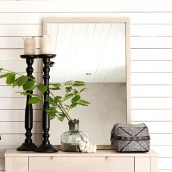 Clearance Wohnen Wandspiegel in White Wash Holzoptik - Vaxos