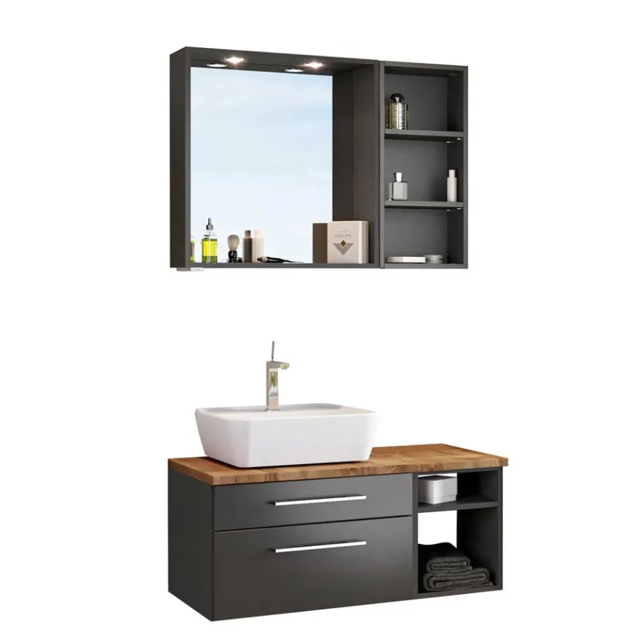 Hot Wohnen Waschbecken mit Schrank als Set - Estregos (dreiteilig)