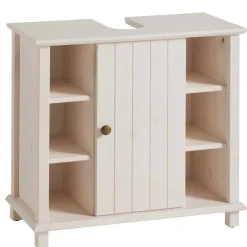 Wohnen Waschbeckenschrank aus Holz in Weiß - Cilao