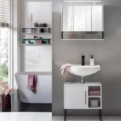 Clearance Wohnen Waschbeckenschrank mit Spiegelschrank Set - Ismilav (zweiteilig)
