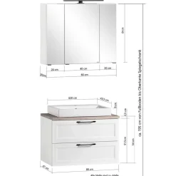 Sale Wohnen Waschkonsole und Spiegelschrank Set - Trioto (zweiteilig)