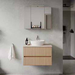 New Wohnen Waschkonsole und Spiegelschrank Set - Vibulam (zweiteilig)