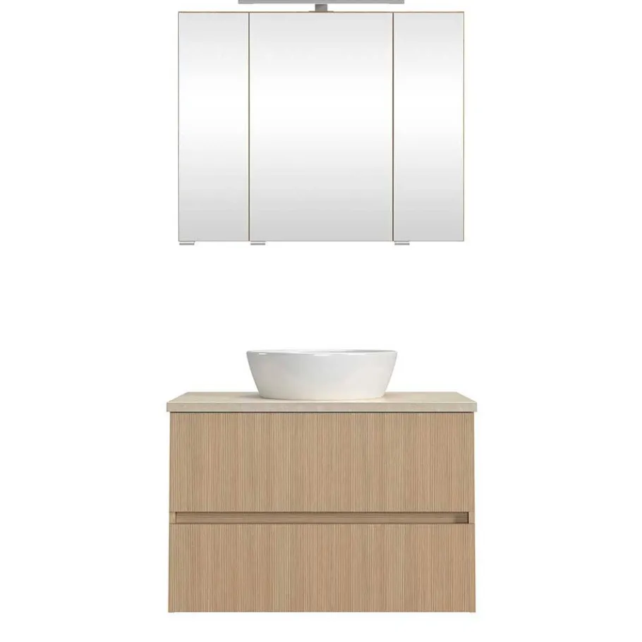 New Wohnen Waschkonsole und Spiegelschrank Set - Vibulam (zweiteilig)