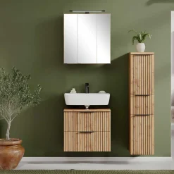 Clearance Wohnen Waschplatz & Midi-Schrank Set - Crystoga (dreiteilig)